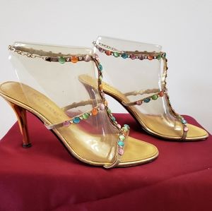 J. Renee Inga Gold + Pastel Sandal